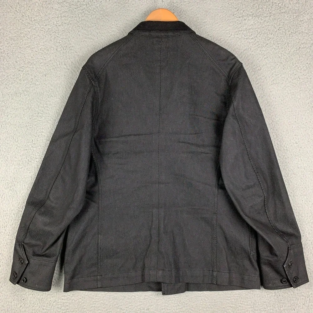 G-Star Raw Type C Worker Bazer Mens XXXL 3XL Black Raw Denim Button Front Jacket